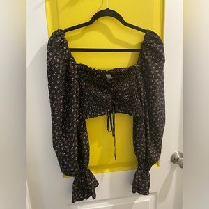 Polly bell sleeve crop top